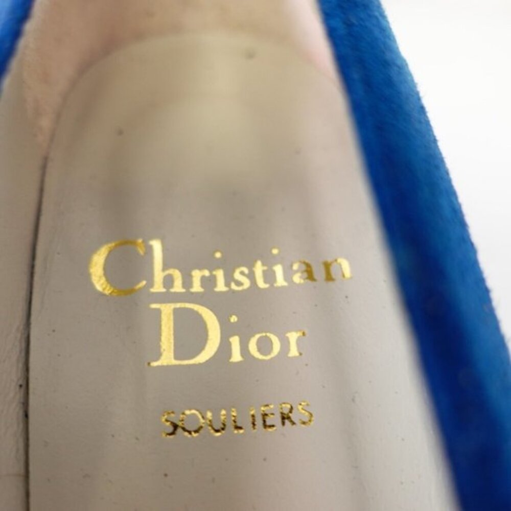 90s Christian Dior Shoes Leather 4 Sandals Slip On Wedge Pump Suede Soulier VTG - Picture 2 of 13